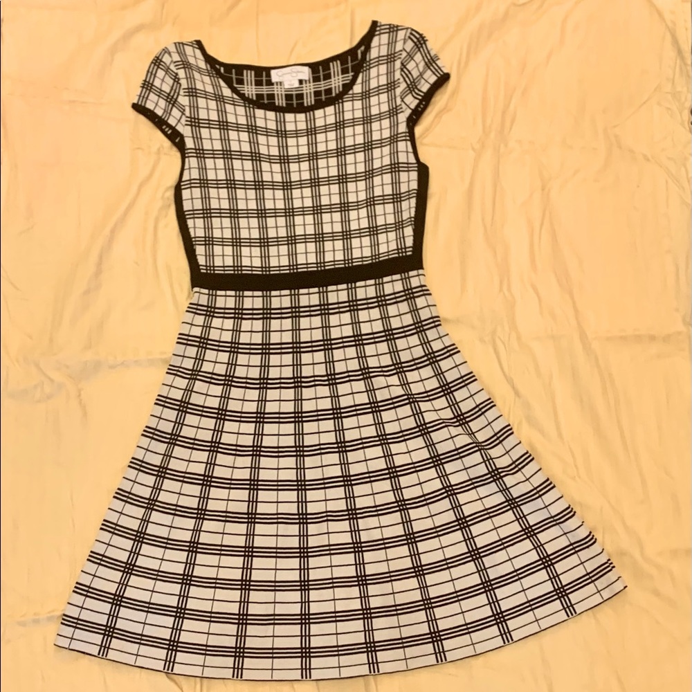 Jessica Simpson Black and White Plaid Dress
